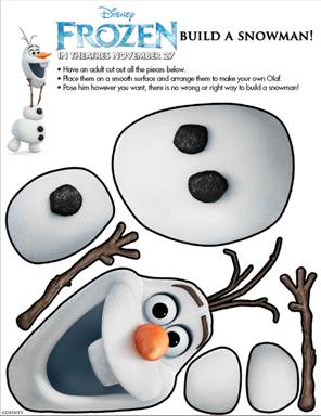 Frozen Printable Build a Snowman Activity