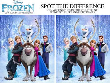 Frozen Printable Spot the Difference Activity 
