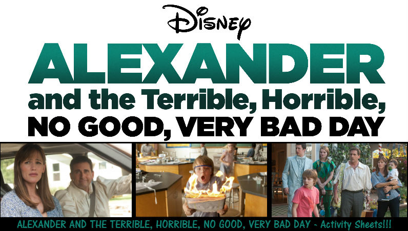 ALEXANDER AND THE TERRIBLE HORRIBLE NO GOOD VERY BAD DAY Activity Sheets