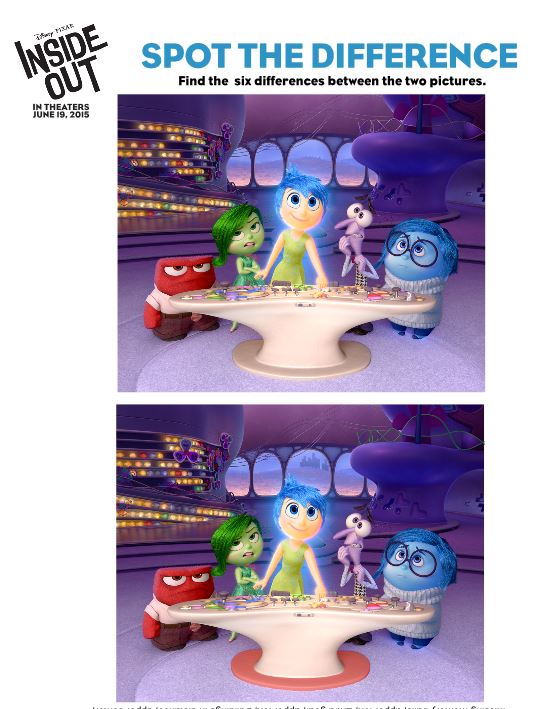 disney spot the different game inside out