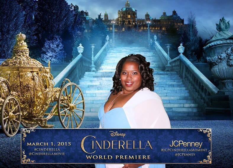 Mrs Kathy King at the primiere of Cinderella having a JCPenny Moment 