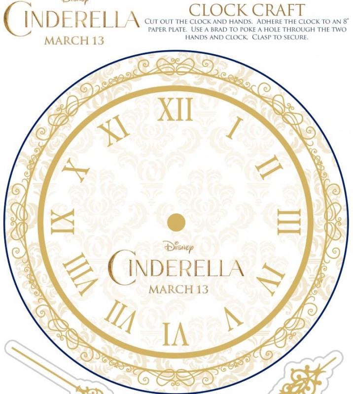 Free Cinderella Printable Active Clock activity