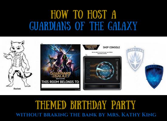 Are planning a Guardians of the Galaxy themed birthday party? Here's a free printable activity book with 3 ways to use it to host an affordable Gaurdians of the Galaxy Party from goodie bag tags, party games, decorations