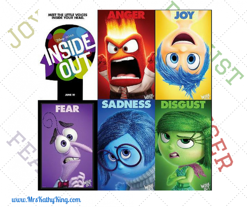 Pixar Inside Out Joy Fear Sadness Disgust Anger