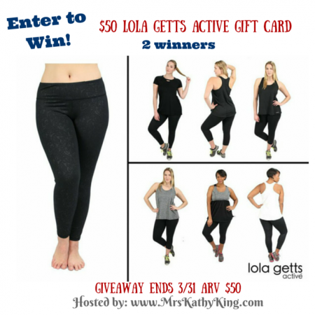 Ended (2 Winners) $50 Lola Getts Active Gift Card Giveaway! Ends 3/31 ARP $50 #LolaActive