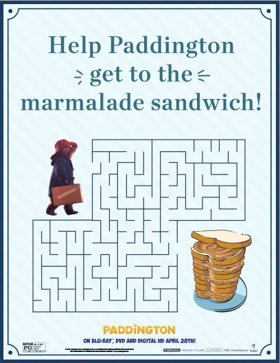 Free Paddington Bear maze printable
