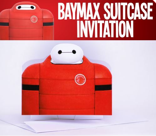 Baymax Suitecase Invitation - Have your guest RSVP in style with these super cute two piece invitations.