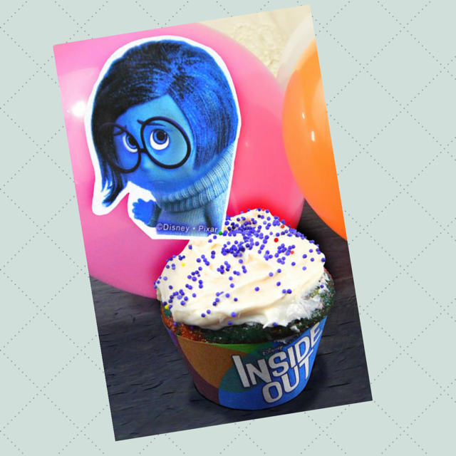 Inside Out Sadness Cupcake Topper Cup and Cake Decorations