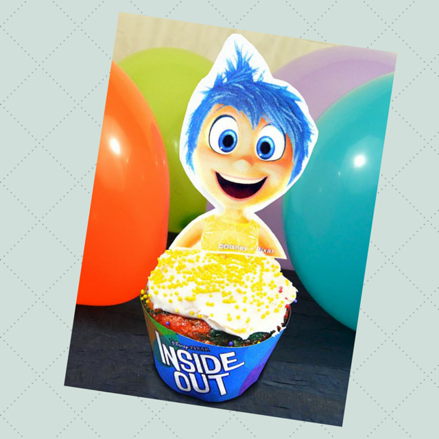 Inside Out joy Cupcake Topper Cup and Cake Decorations