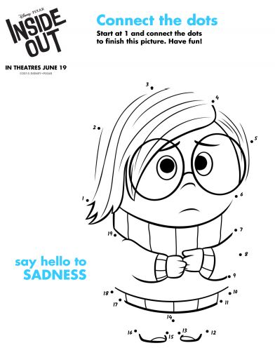 inside out sadness connect the dots printables