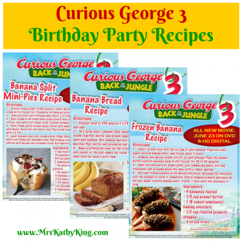 Curious George 3 Birthday Party Recipes