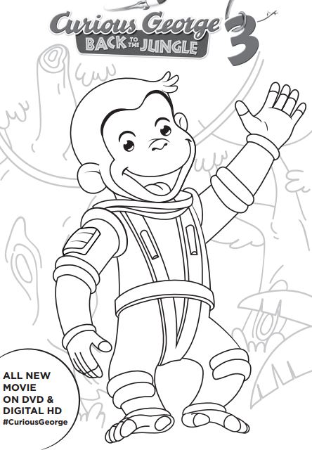 Curious George 3 printable activities coloring pages