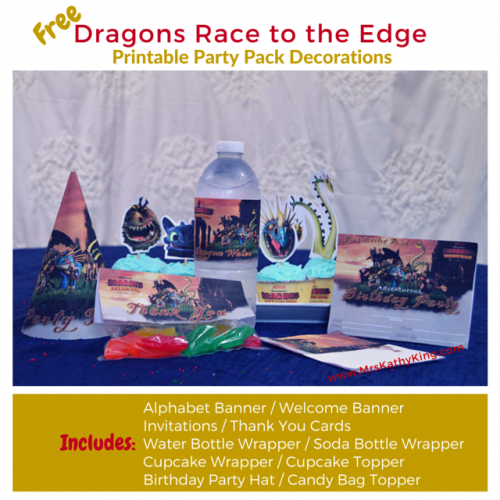 Free Dragons Race to the Edge Printable Party Decoration Pack! #DreamWorksDragon #Netflix