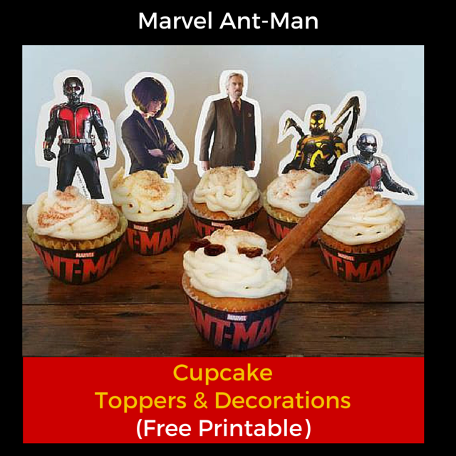Free Marvel Ant-Man Printable Cupcake Toppers & Decorations #AntmanEvent  #Antman #Disney