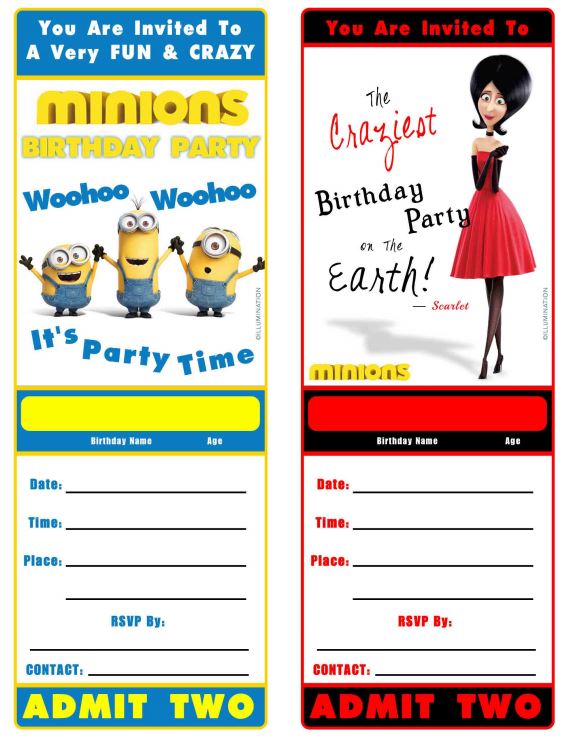 minion birthday party invitations