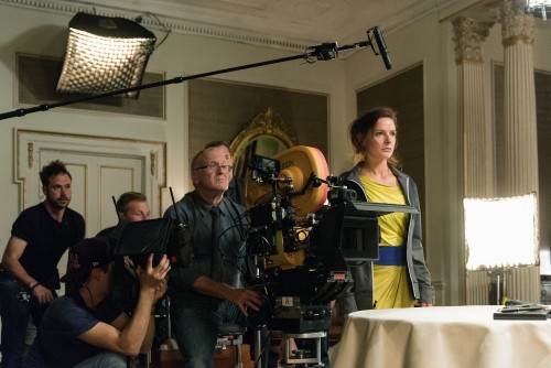 Left to right: Cinematographer Robert Elswit and Rebecca Ferguson on the set of Mission: Impossible - Rogue Nation from Paramount Pictures and Skydance Productions