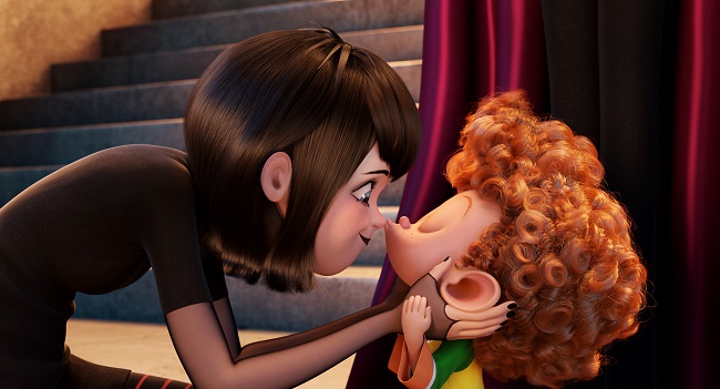 Mavis (Selena Gomez) and Dennis (Asher Blinkoff) in Columbia Pictures and Sony Pictures Animation's HOTEL TRANSYLVANIA 2.