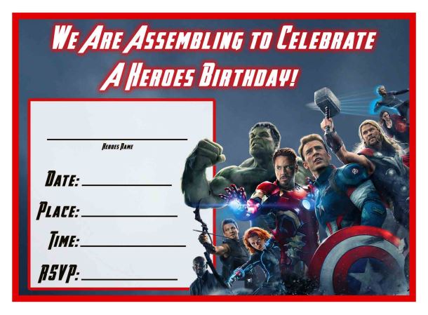 Free Avengers: Age of Ultron Printable Birthday Invitation Templates  #Avengers #AgeOfUltron