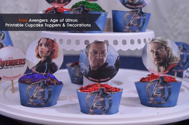 Free Avengers: Age of Ultron Printable Cupcake Toppers & Decorations #Avengers #AgeOfUltron