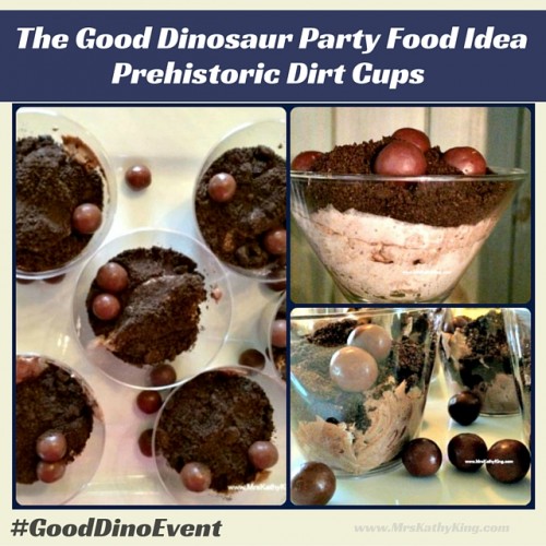 The Good Dinosaur Party Food Idea : Prehistoric Dirt Cups  #GoodDinoEvent