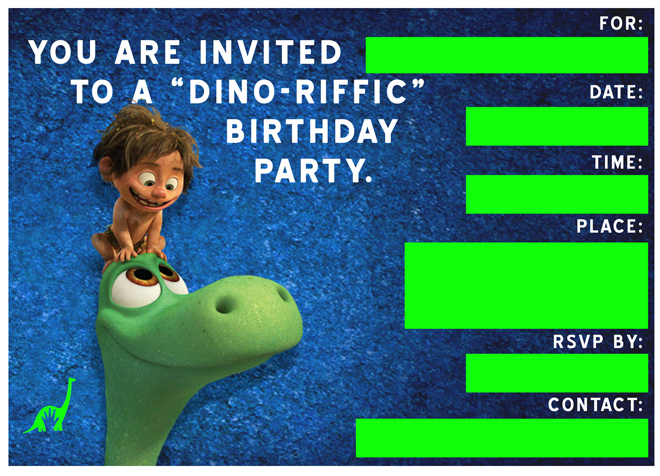 free Good Dinosaur Printable Invitation