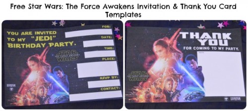 Free Star Wars: The Force Awakens Invitation & Thank You Card Templates #TheLightSide #TheForceAwakens #StarWars