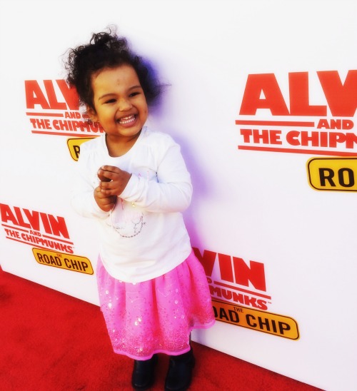 Joy King at the premiere of Alvin and the chipmuks road chip