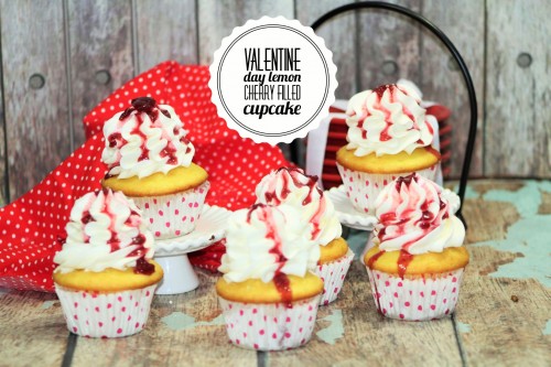 Lemon Cherry Filled Cupcake #12days of Valentine’s Day Idea’s