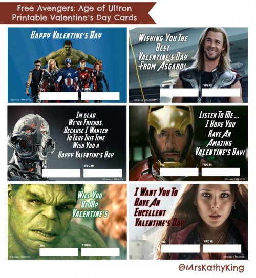Free #Avengers: Age of Ultron Printable Valentine’s Day Cards  #DisneySide #AgeOfUltron