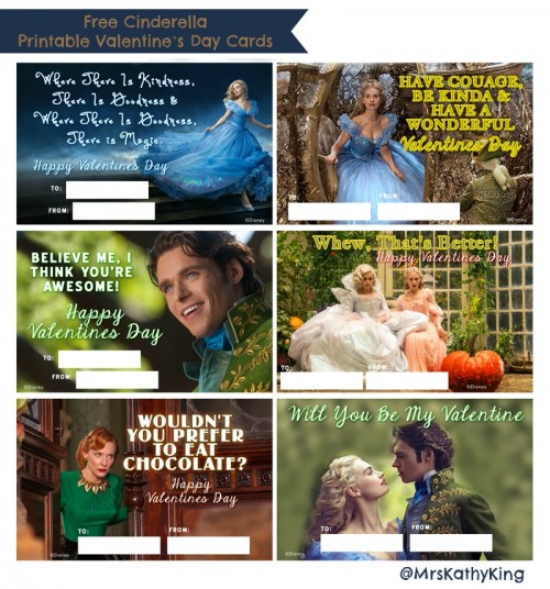 Free #Cinderella Printable Valentine’s Day Cards #DisneySide