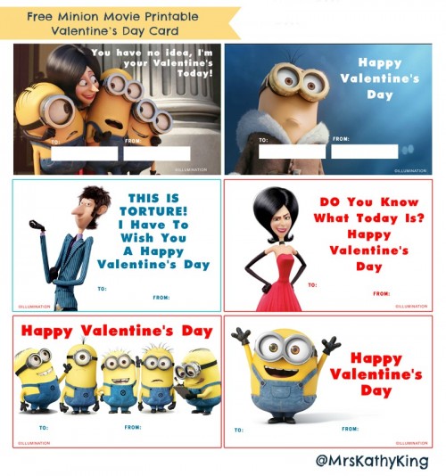 Free Minion Movie Printable Valentines Day Card