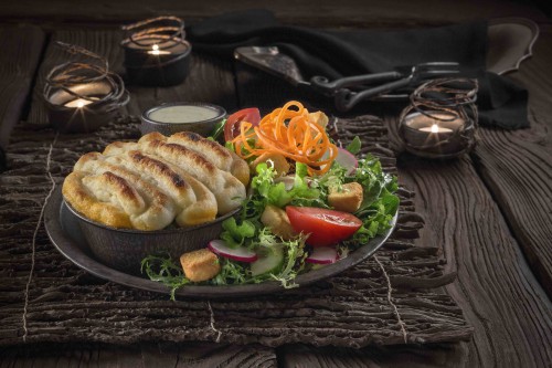 Shepherd's Pie with Garden Salad served at Three Broomsticks in "The Wizarding World of Harry Potter" at Universal Studios Hollywood