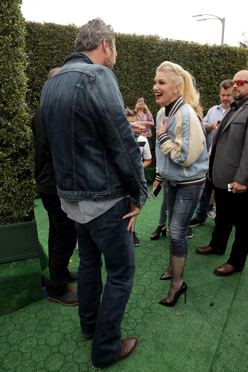 Blake Shelton and Gwen Stefani seen at Columbia Pictures and Rovio Animations Premiere of "The Angry Birds Movie" at Regency Village Theatre on Saturday, May 7, 2016, in Los Angeles.