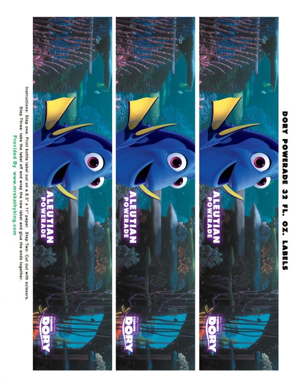 Free Finding Dory Printable Bottle Wrappers Powerade 32 Fl Bottle