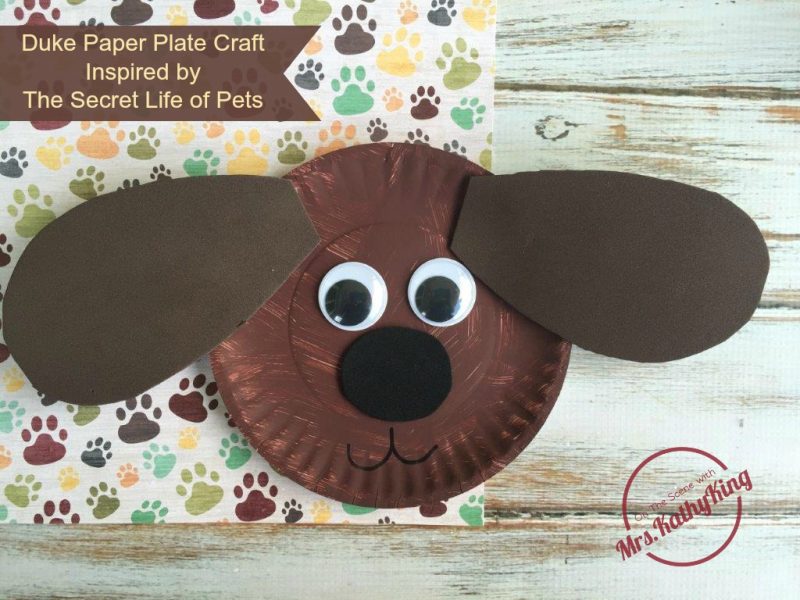 The Secret Life of Pets birthday party idea Duke Paper Plate Craft