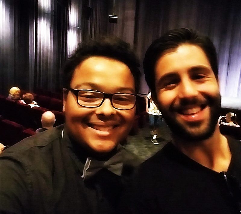 jj king with Josh peck at Ice Age collision course red carpet