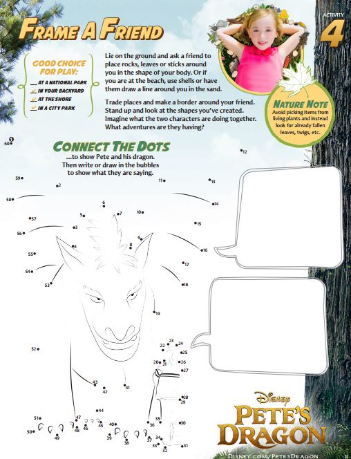 petes dragon activity sheets connect the dots Frame a Friend