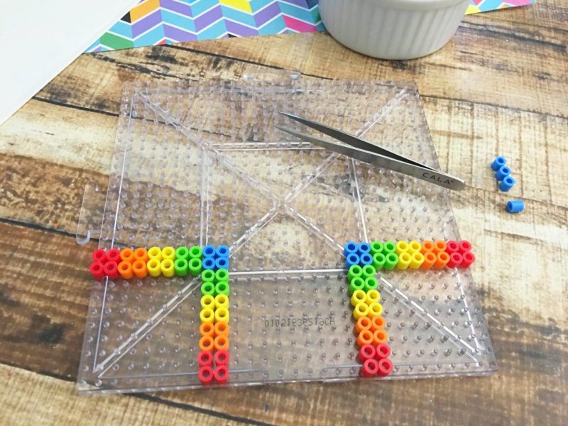 Tie Tac Toe Perler Beads Game Board Perler Beads idea step 4
