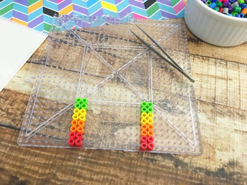 Tie Tac Toe Perler Beads Game Board Perler Beads idea step5