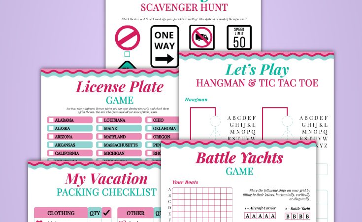 Free Printable Travel Games and Activity Sheets Pack #Travel #FamilyTravel