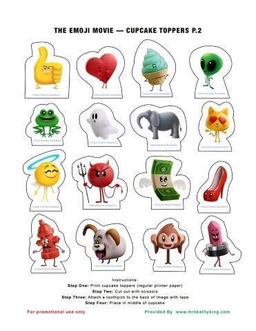 Printable Emoji Movie Cupcake Toppers
