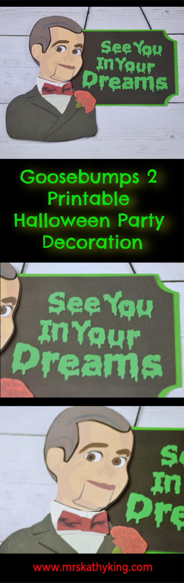 Looking for Halloween Decorations or Goosebumps Halloween decorations? I think you will love our Goosebumps 2 Printable Halloween Party Decoration. #Goosebumps, #halloweenDecorations , #Goosebumps2PartyDecorations #Goosebumps2movie