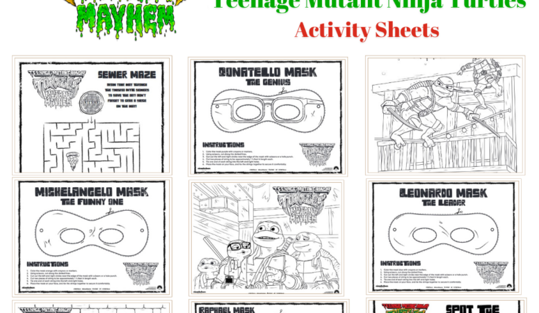 9 Free TEENAGE MUTANT NINJA TURTLES: MUTANT MAYHEM Printable Activity Sheets | FREE TMNT Printable Activity Sheets